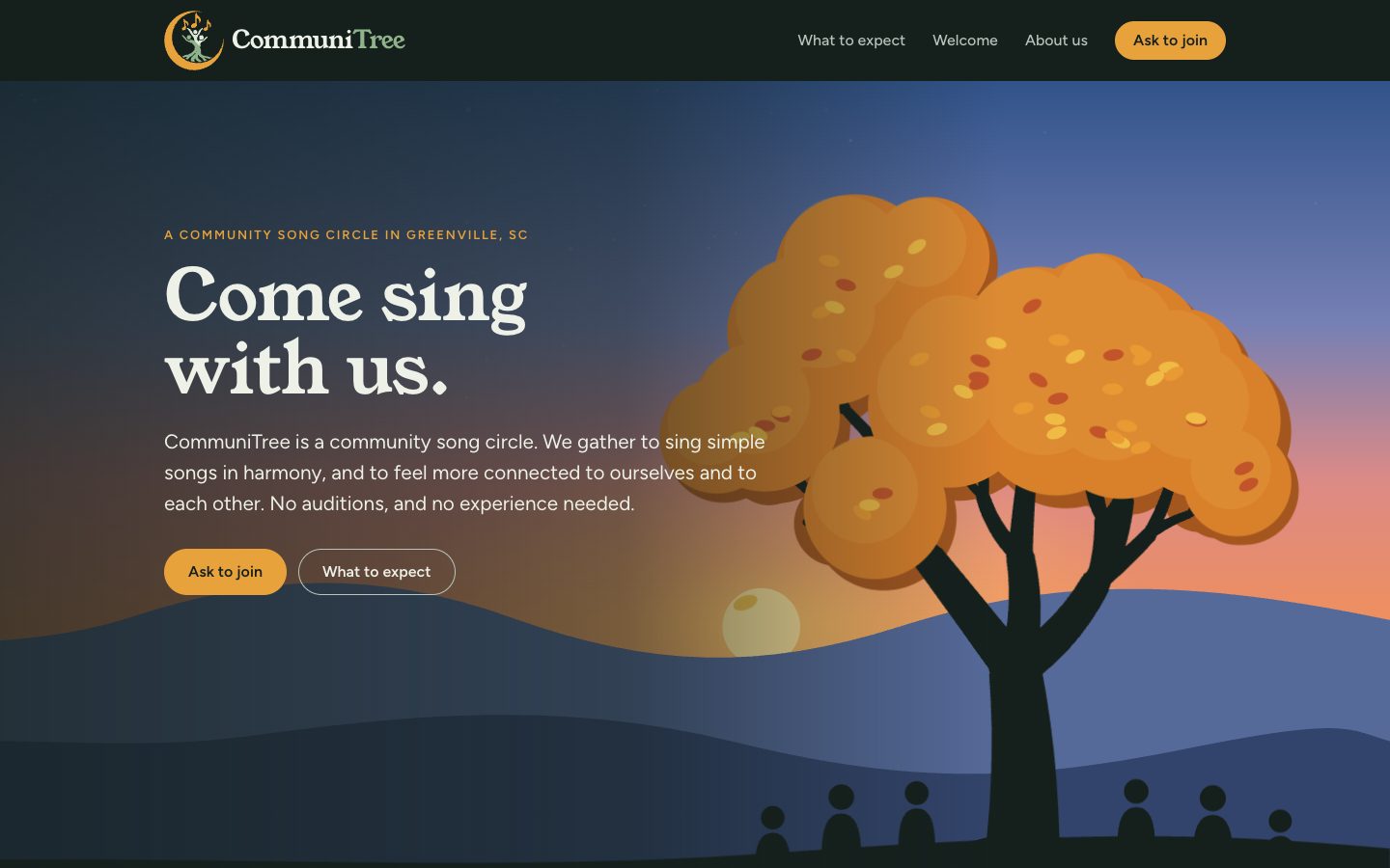 CommuniTree Choir website, after