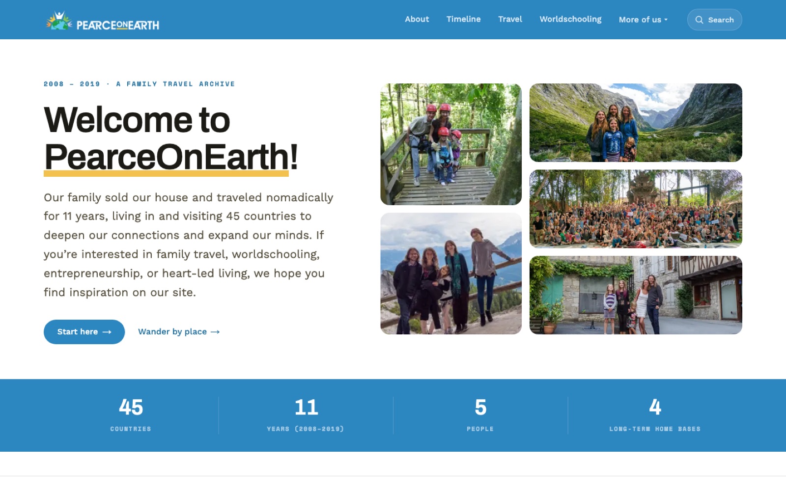 Pearce on Earth website, after
