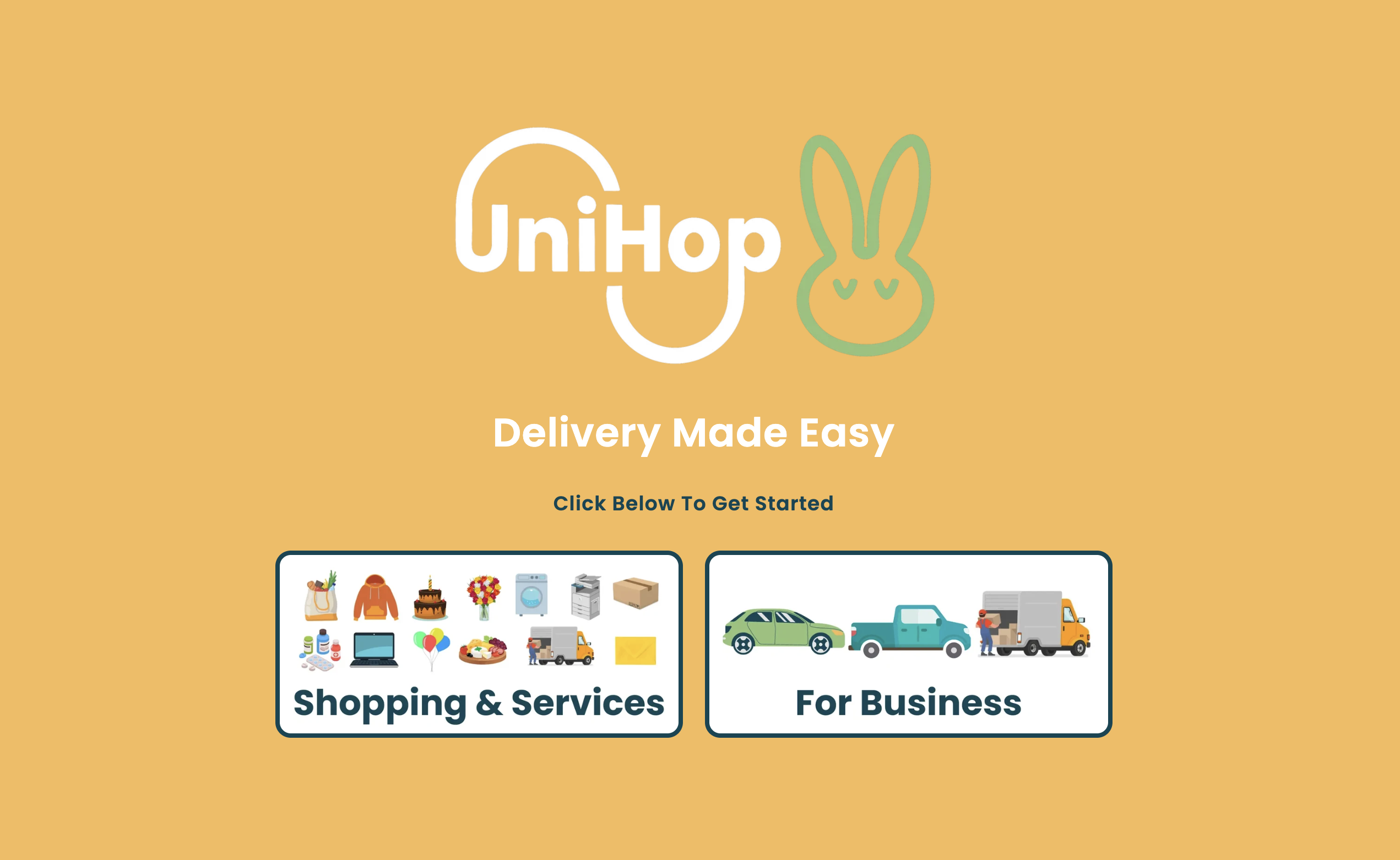 UniHop website, before